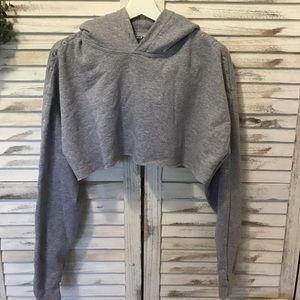 Cropped grey hoodie